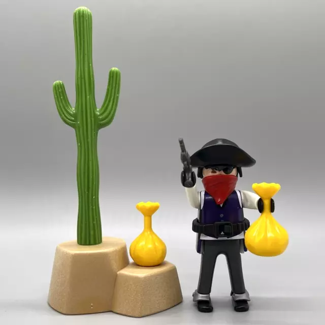 PLAYMOBIL COWBOY WESTERN Bandit Outlaw Male Adult Figure Cactus Desert  Landscape $17.99 - PicClick