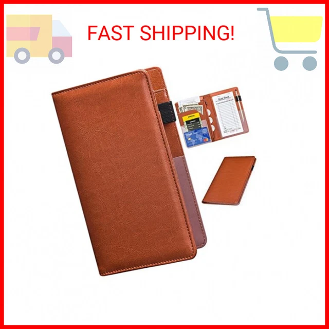 Server Books for Waitress - Leather Waiter Book Server Wallet with Zipper Pocket