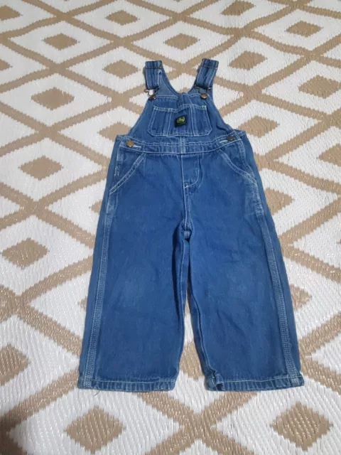 John Deere Overalls Kids Toddler Sz 2T Denim Bibs Coveralls Farm Life Tractor