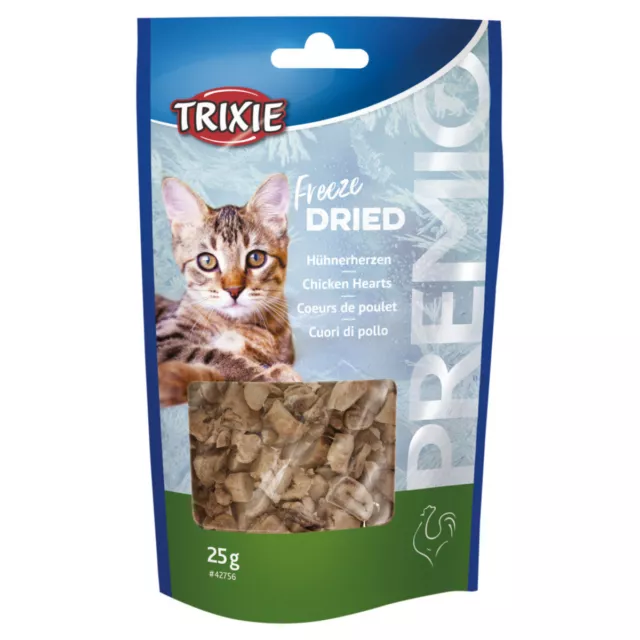 Trixie Premio Freeze Dried Hühnerherzen 25 G, Snack pour Chats, Neuf