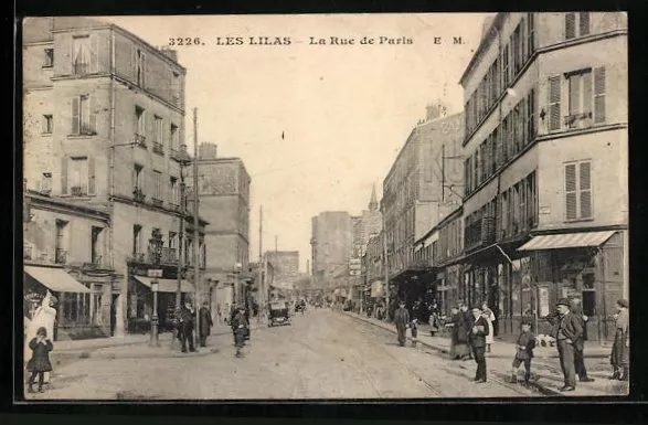 CPA Les Lilas, La Rue de Paris, vue de la rue 1923