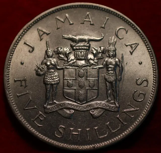 Uncirculated 1966 Jamaica 5 Shillings Clad Foreign Coin