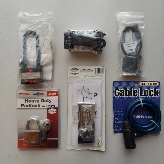 6 Different LOCKS -  Padlocks, Utility, Cable and Safety  RUGER - MARLIN