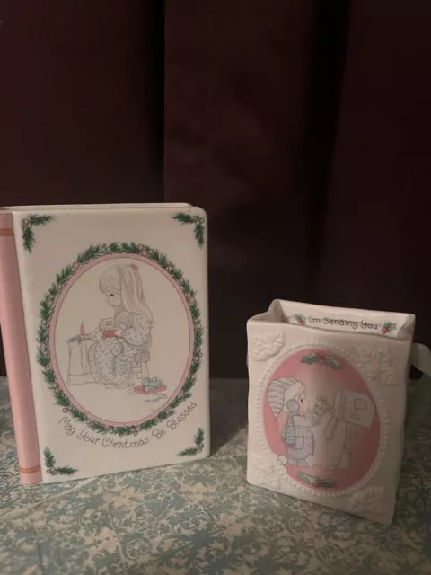 Precious Moments 2 Christmas Pieces, A Book And A Bag