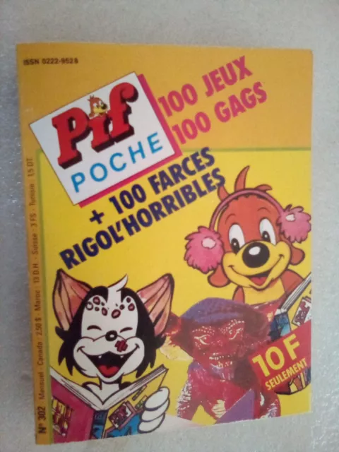 livre pif poche jeux gags non fait n°302 annee 1990