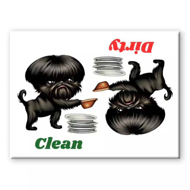 AFFENPINSCHER Clean Dirty DISHWASHER MAGNET DOG