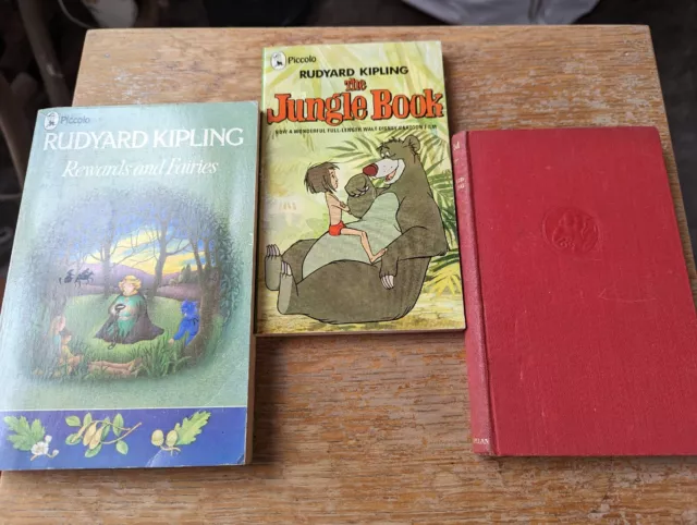 Job Lot Of Three Rudyard Kipling Books Kim, Jungle Book, Rewards And Fairies.