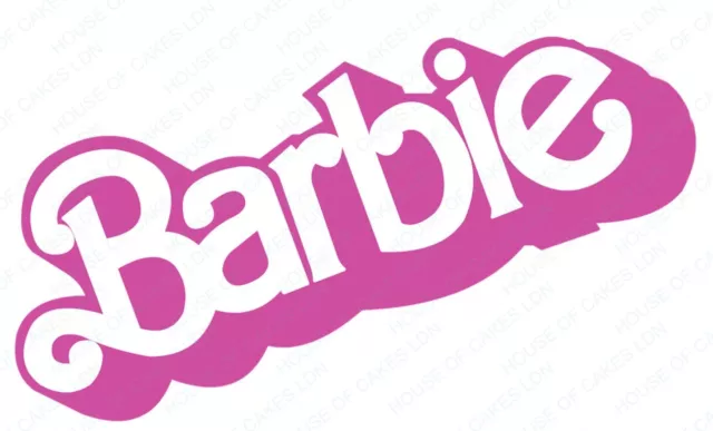💕 Barbie 💕 Logo EDIBLE Icing PRE-CUT Cake Topper 4 INCH / 5 INCH (WIDTH)