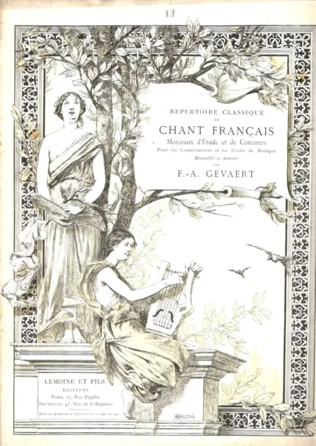 Gevaert. Repertoire Classique Du Chant Francais N°13  Proserpine De Paesiello