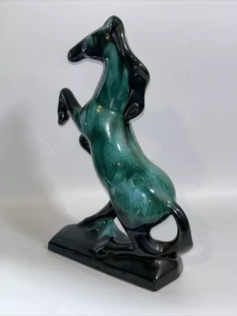 Blue Mountain Rearing Horse /Stallion Figurine, 30cm Tall, Art Pottery, Vintage 3