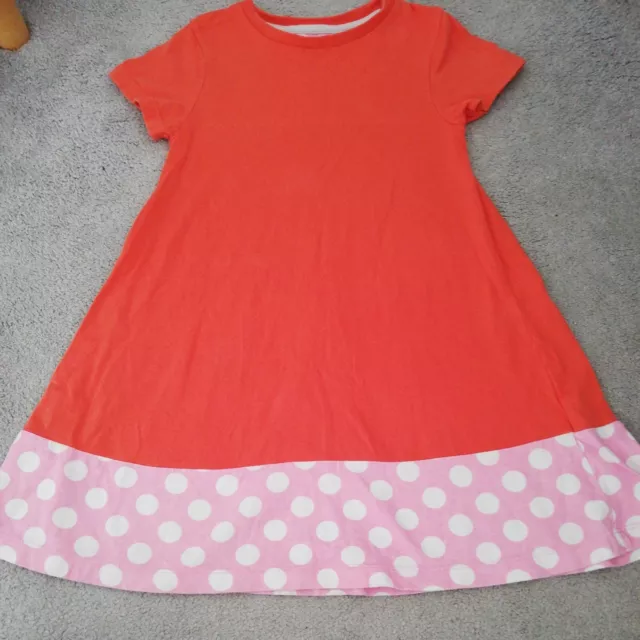 Cute Orange, Pink, White Age 5-6 Years Spotty Dress By Boden