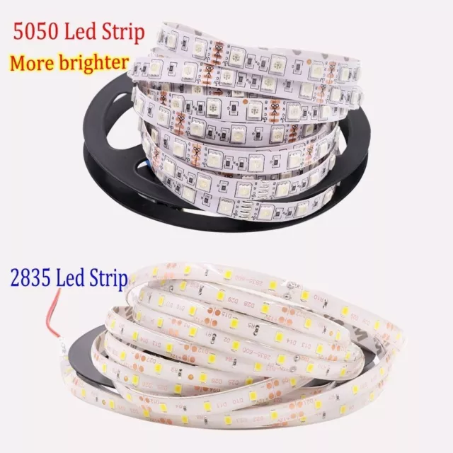 5050 2835 LED Strip DC12V Waterproof Flexible Tape Light 60leds/m Rope Stripe 5m