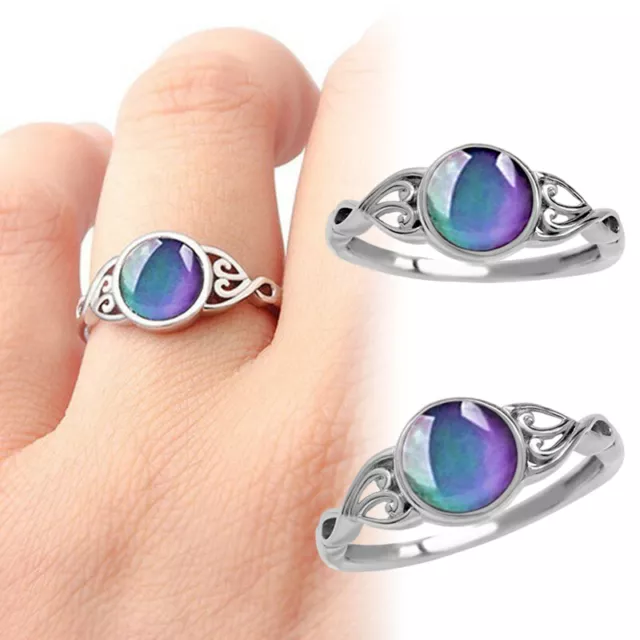 Stainless Steel Color Changing Mood Ring Temperature Rings For Women and  Men