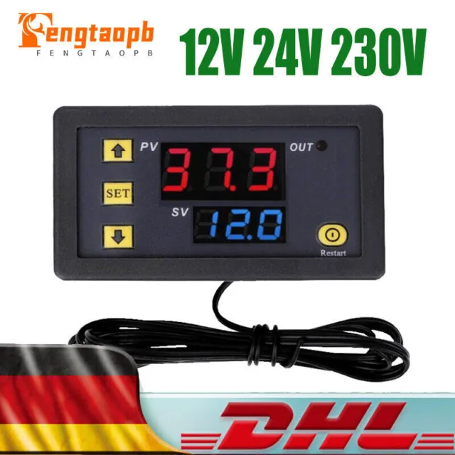 Thermostat LED Temperaturregelung Schalter Regler Thermometer 12V 24V 230V 20A