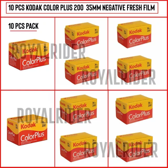 10 PCS Pack Kodak ColorPlus 200 Film négatif couleur 35 mm Film en rouleau...