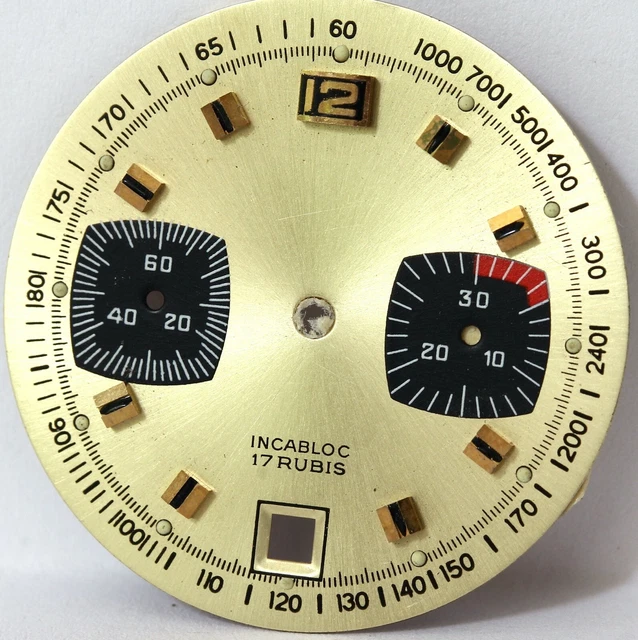 1 CADRAN VINTAGE Neuf De Stock Pour Chronographe Gruen Calibre 450 Mono- Poussoir EUR 25,00 - FR