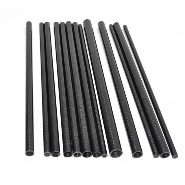 3K Carbon Fiber Tube OD 5mm 6mm 7mm 8mm 9mm 10mm  x L500MM Roll Wrapped Pipe