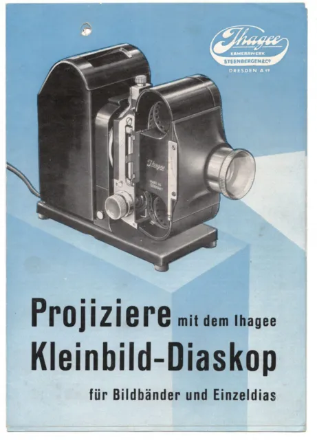 Reklame Ihagee Dresden Projiziere Kleinbild Diaskop Film Apparat Kino Heimkino 1