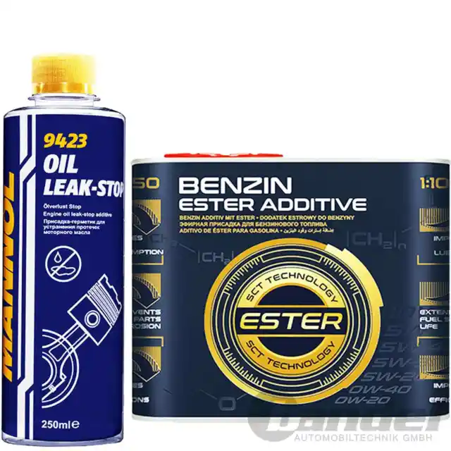 Mannol Diesel Additiv Set+Oil Leak Stop Motordichtmittel+Benzin Ester Additiv