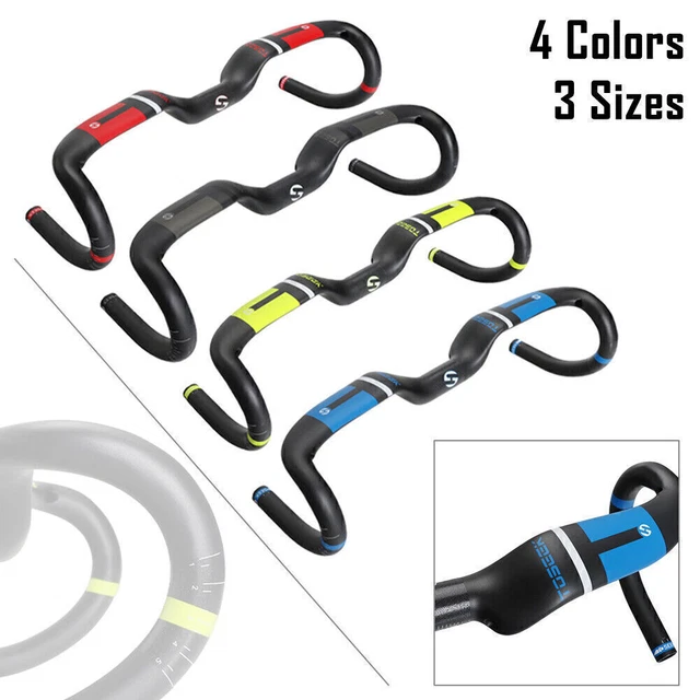 TOSEEK Carbon Fiber Road Bike Rise Handlebar Racing Drop Bar Handlebars 31.8mm