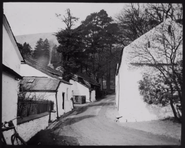 Glass Magic Lantern Slide VILLAGE HOUSES SEATOLLER C1890 PHOTO CUMBRIA