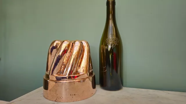 Large 19thC Victorian Copper Bundt/Cake/Jelly Mould. Marked 348 C