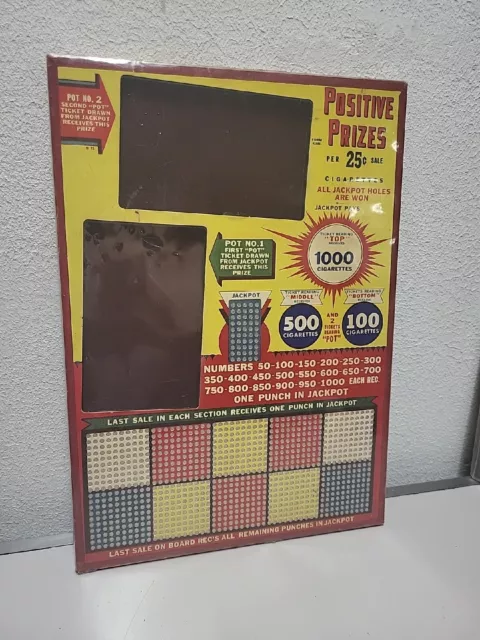 Trade Stimulator Game Punchboard Toy Vintage 1940s Positive Prizes Bar  Lottery
