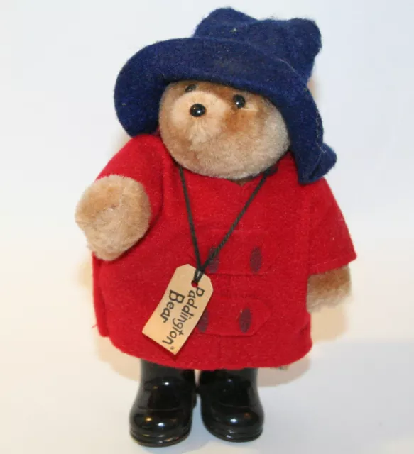 1987 Vintage 5" Mini Paddington Teddy Bear Look After Tag Boots Hat Coat Edin