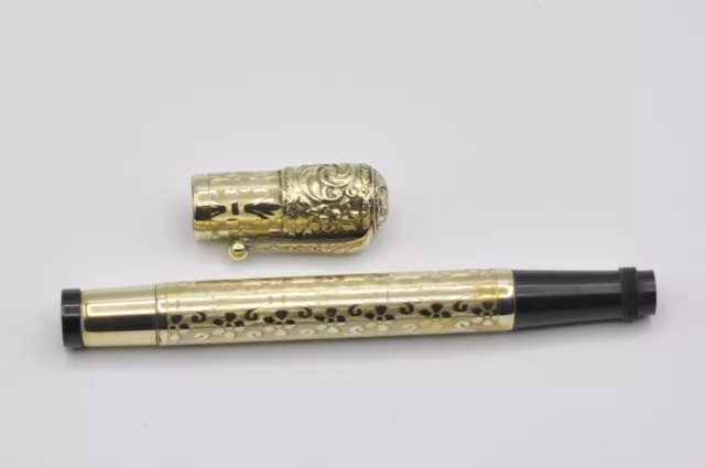 Electa (by Ceriani) vintage 1930s gold overlay fountain pen nearmint 2