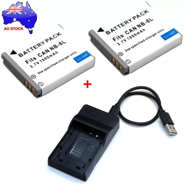 NB-6L Battery / Charger For Canon PowerShot D10 D20 D30 ELPH 500 HS S90 S95 S120