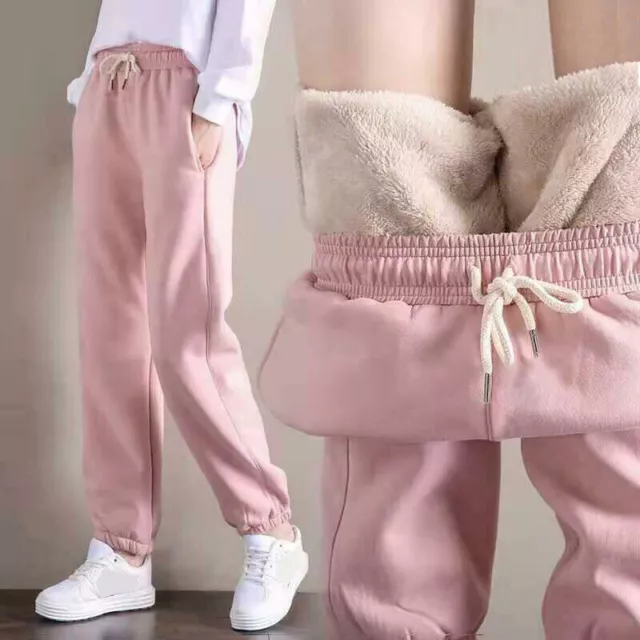 Pantaloni spessi donna inverno pile termico foderati leggings elasticizzati pantaloni caldiQ