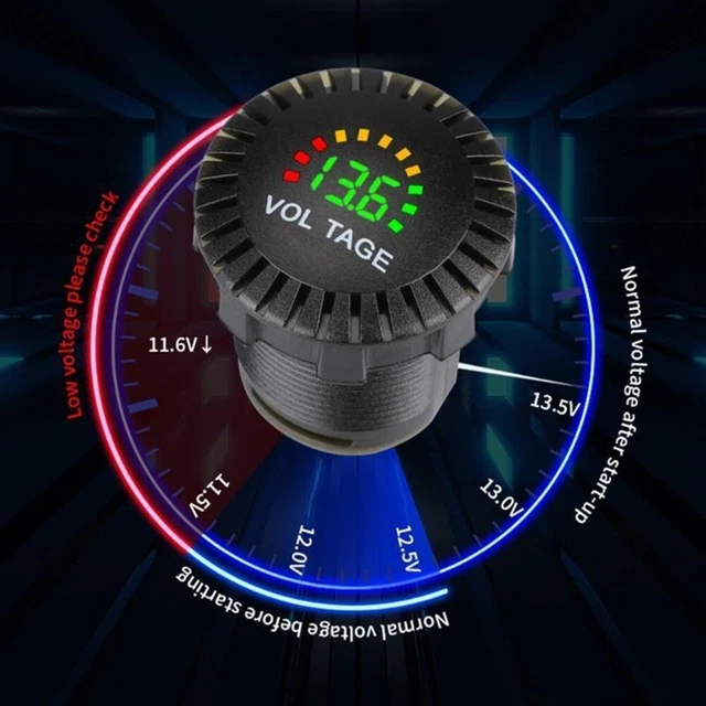 1 pz misuratore di tensione nuovissimo DC 8V-30V display digitale LED rosso/blu/verde