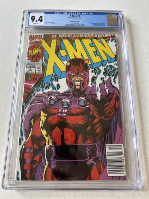 X-Men #1 CGC 9.4 1991 Jim Lee Magneto Cover; Newsstand Variant Marvel Comics NM