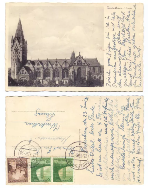 101261 - Paderborn - Duomo - cartolina, eseguita 23.6.1938 - n. Michel  665-666
