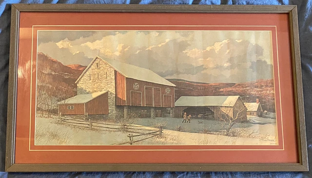Eric Sloane “First Snow” Litho Print Vintage
