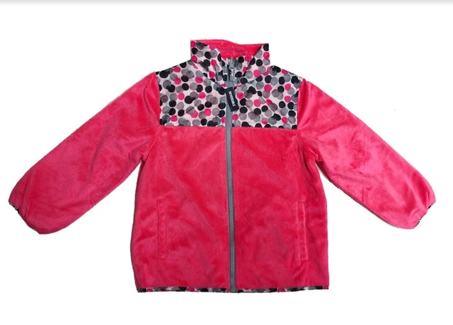 OshKosh B'Gosh Girls' Reversible Jacket, Pop Pink Polka Dot, Size 6