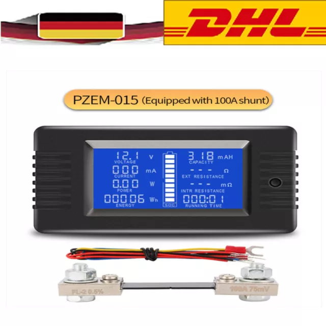 AC 100A 200V LCD Digital Panel Meter Monitor Power Energy Ammeter Voltmeter DE