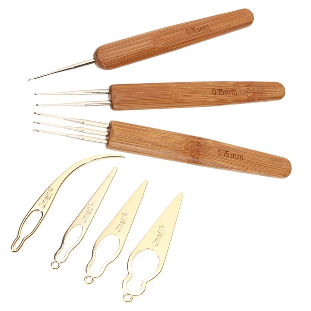 Crochet Hooks Hair Portable Dreadlock Tool Dreadlock Crochet Bamboo Handle