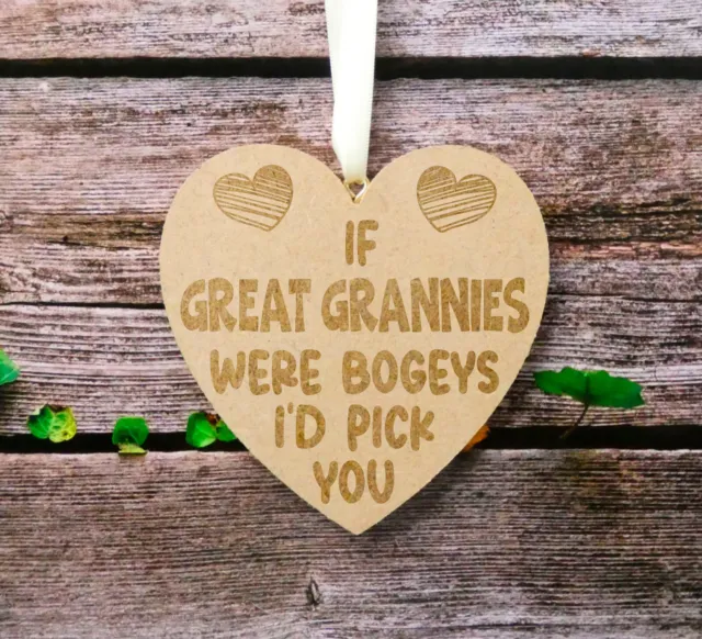 Great Granny Gift Engraved Heart If * Were Bogeys I'd Pick Personalised Present