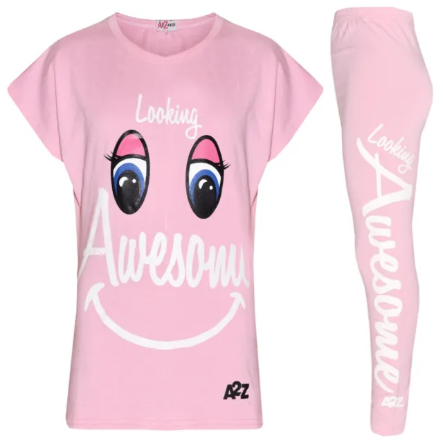 T-shirt e leggings con stampa fantastica per bambine rosa bambino designer