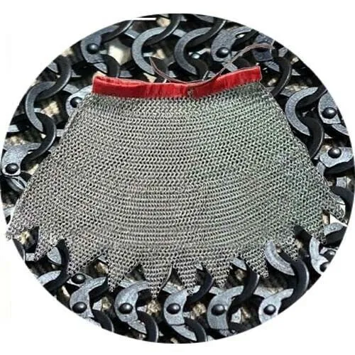 Chain Mail Skirt, Mild Steel Medieval Knight 9 Mm Flat Riveted With Washer