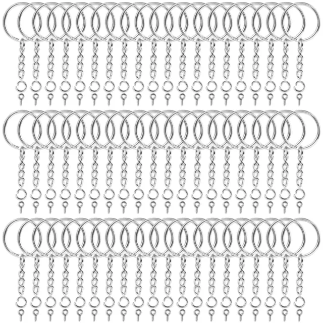 120 Pcs Keychain Rings Kit with Chain and Jump Rings for DIY Crafts Keychain
