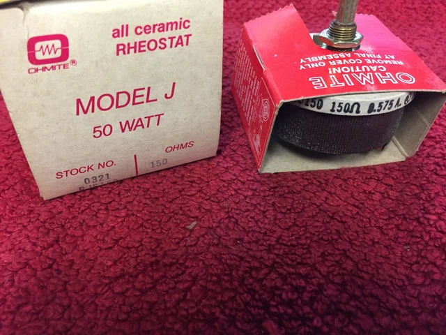 Ohmite RJS150    /0321All Ceramic Rheostat Model J, 50 Watt 150 ohms