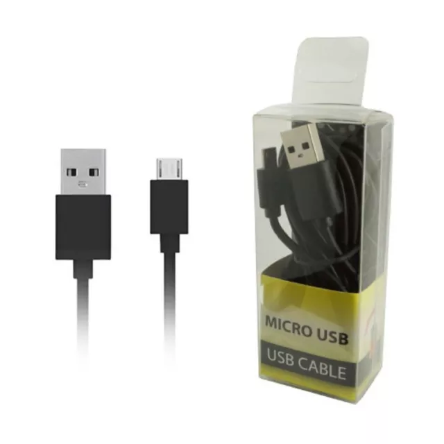 Black Color 5 ft Long USB Data Sync Charger Cable Micro-USB Connector Cord Wire