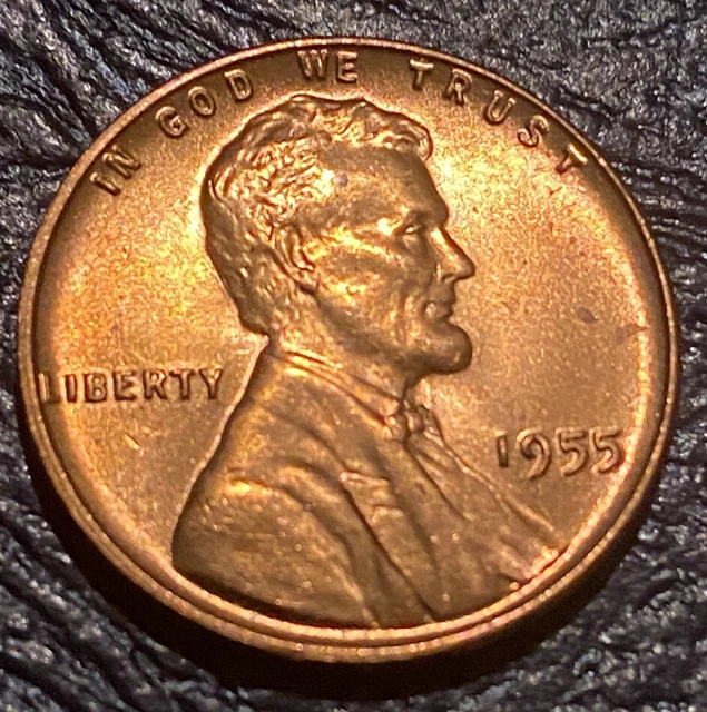 1955 Lincoln Wheat Penny, US Copper Cent, Double Die Obverse, DDO Error