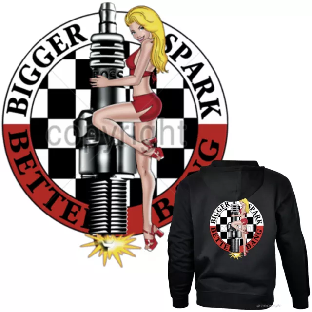 Auto Werkstatt Hoodie Sweatshirt PinUp Mechaniker Racing Rockabilly  *1010 bl