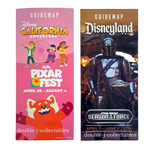 DISNEYLAND DCA PARK Guide Maps Star Wars Season Of Force & Pixar Fest