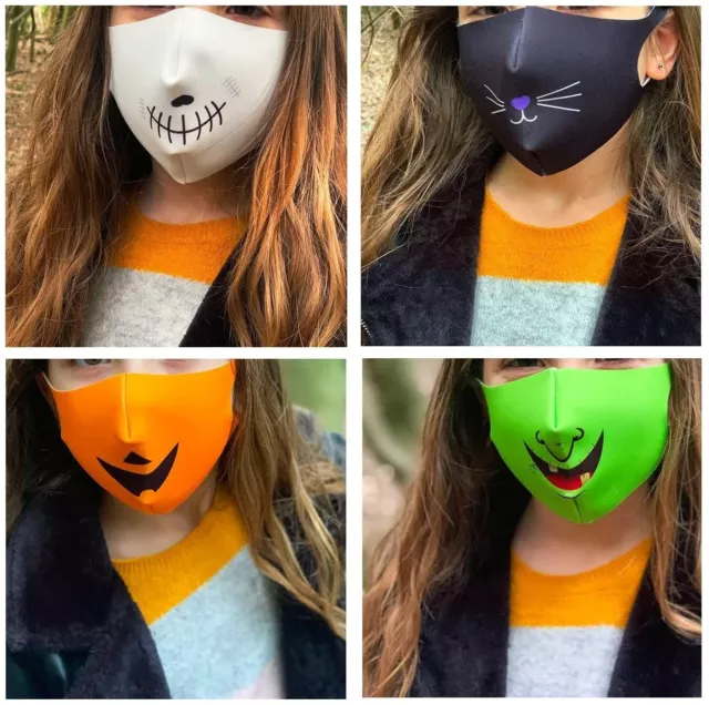 Da Bambini Junior Halloween Spaventoso Trucco Or Treat Viso Maschera Copertura