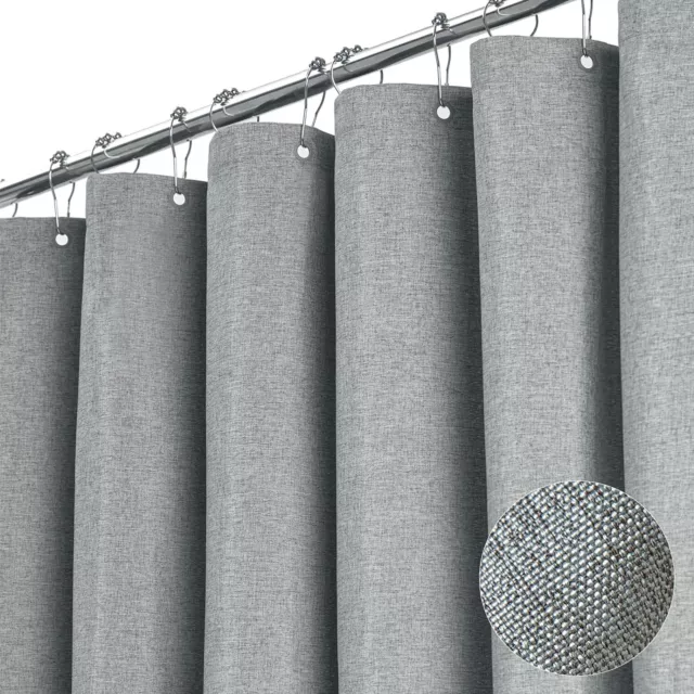 Extra Long Shower Curtain 72X96 Inches, Tall Linen Textured Heavy Duty Fabric Sh