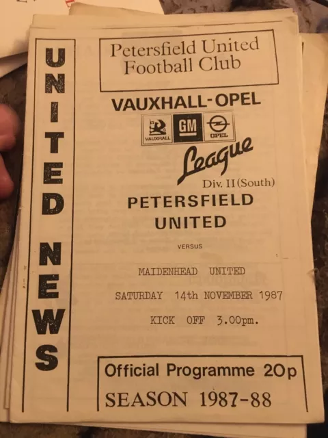 Petersfield United v Maidenhead United 1987/88 VOL